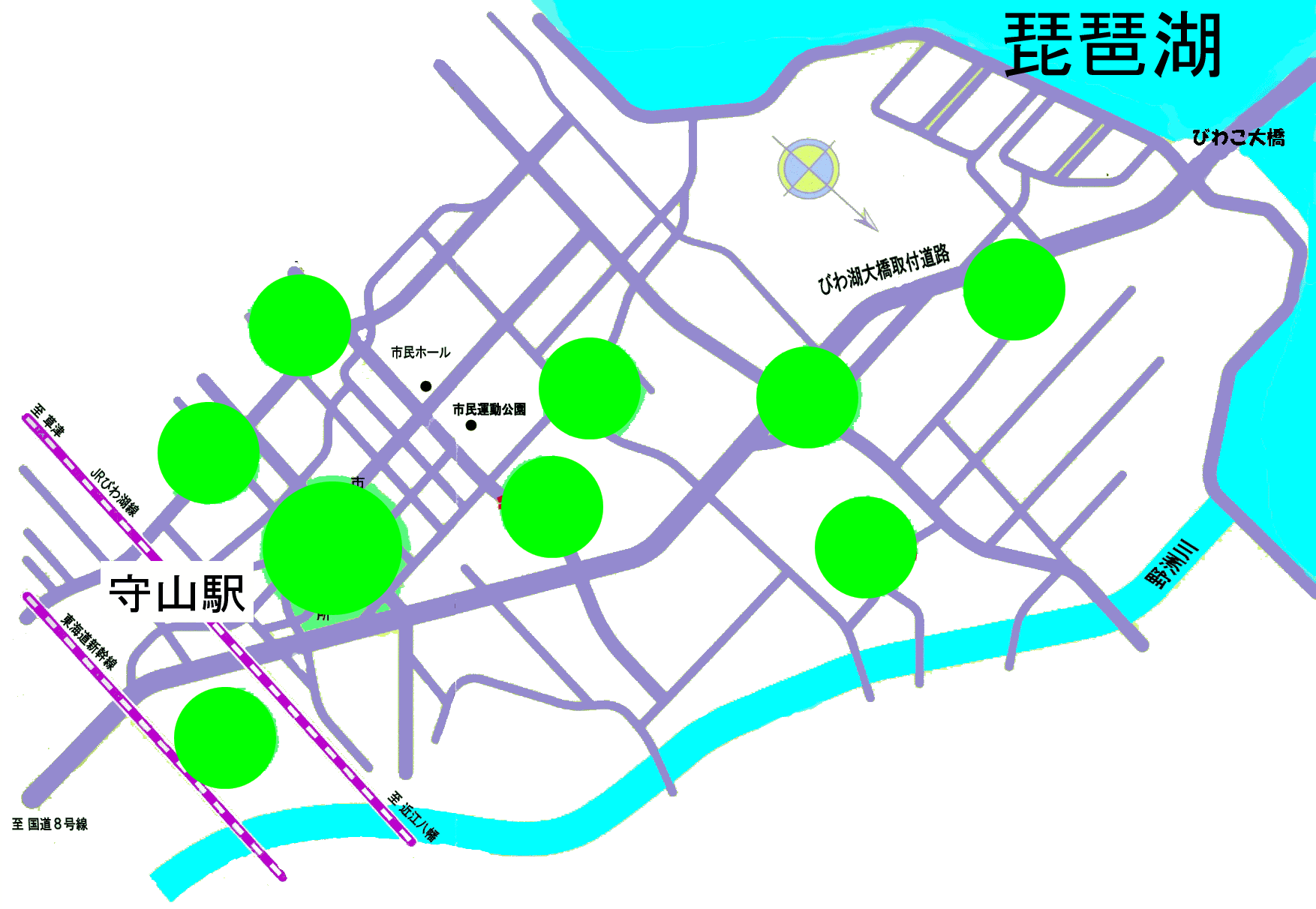 市内９局配置図